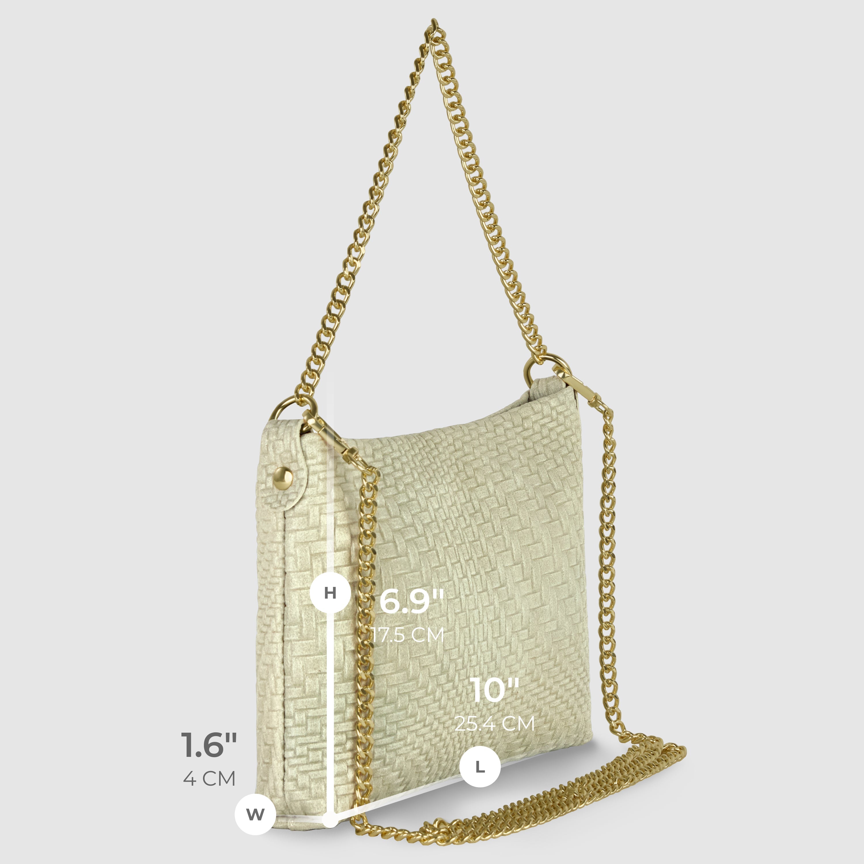 Italian Genuine Grid Suede Crossbody Bag 101315
