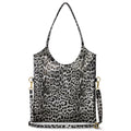 Italian Genuine Leopard-Print Metallic Suede Tote Bag 191722