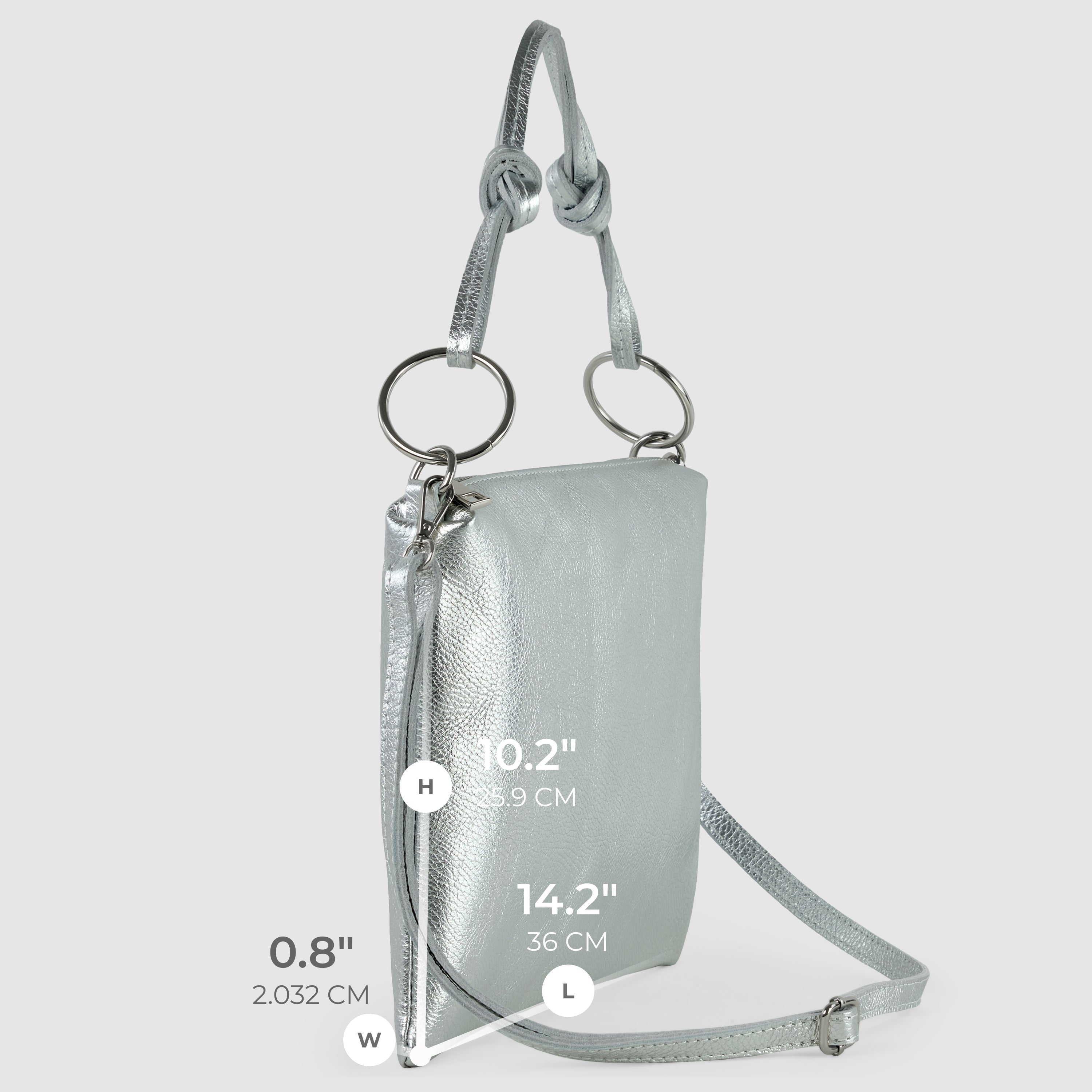Italian Genuine Metallic Calf Leather Shoulder Bag 171551