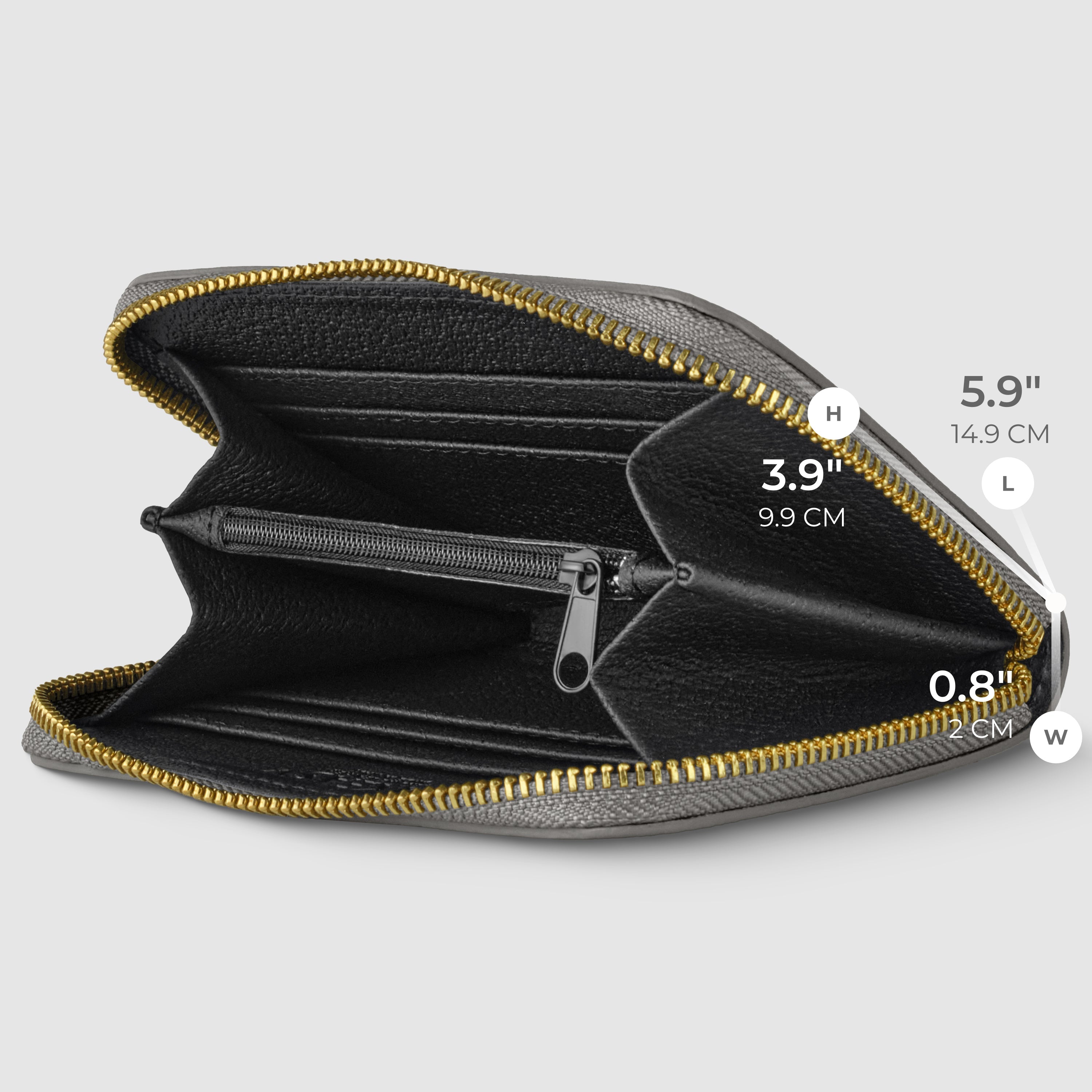 Italian Genuine Metallic Calf Leather Wallet 650988