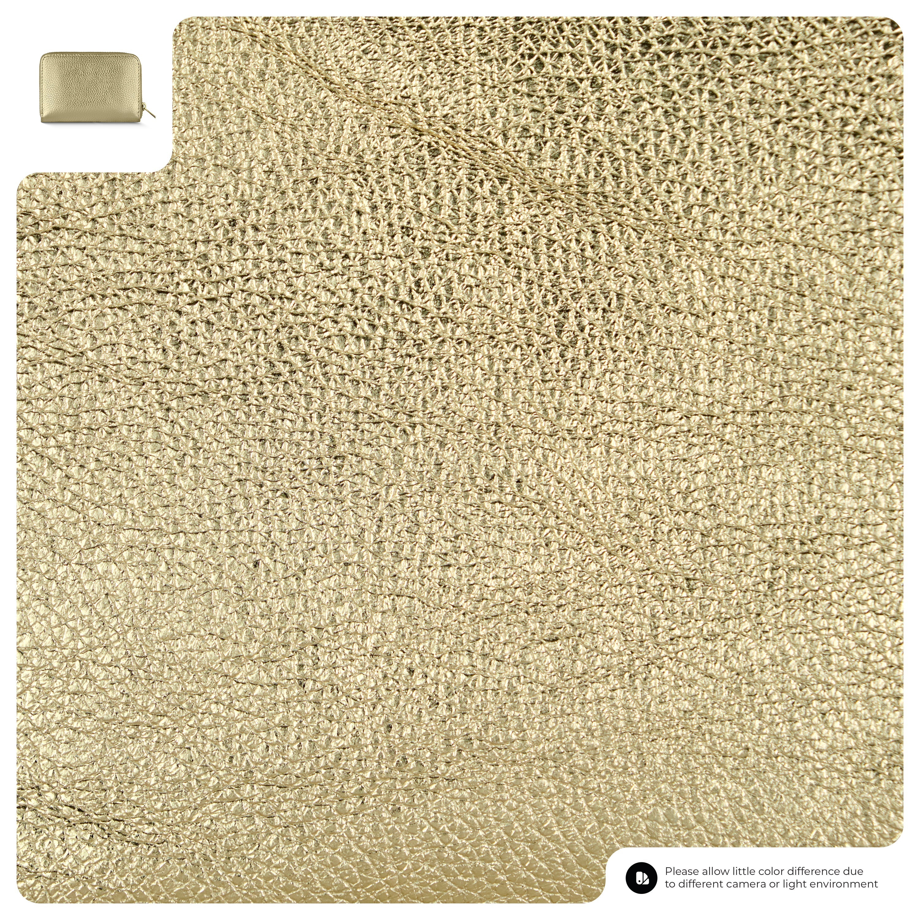 Italian Genuine Metallic Calf Leather Wallet 650988