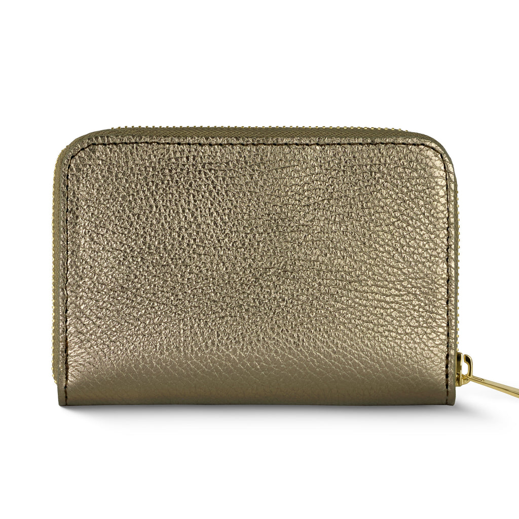Italian Genuine Metallic Calf Leather Wallet 650988