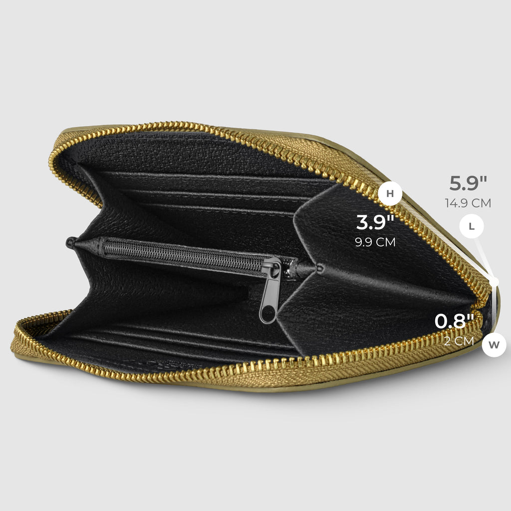 Italian Genuine Metallic Calf Leather Wallet 650988