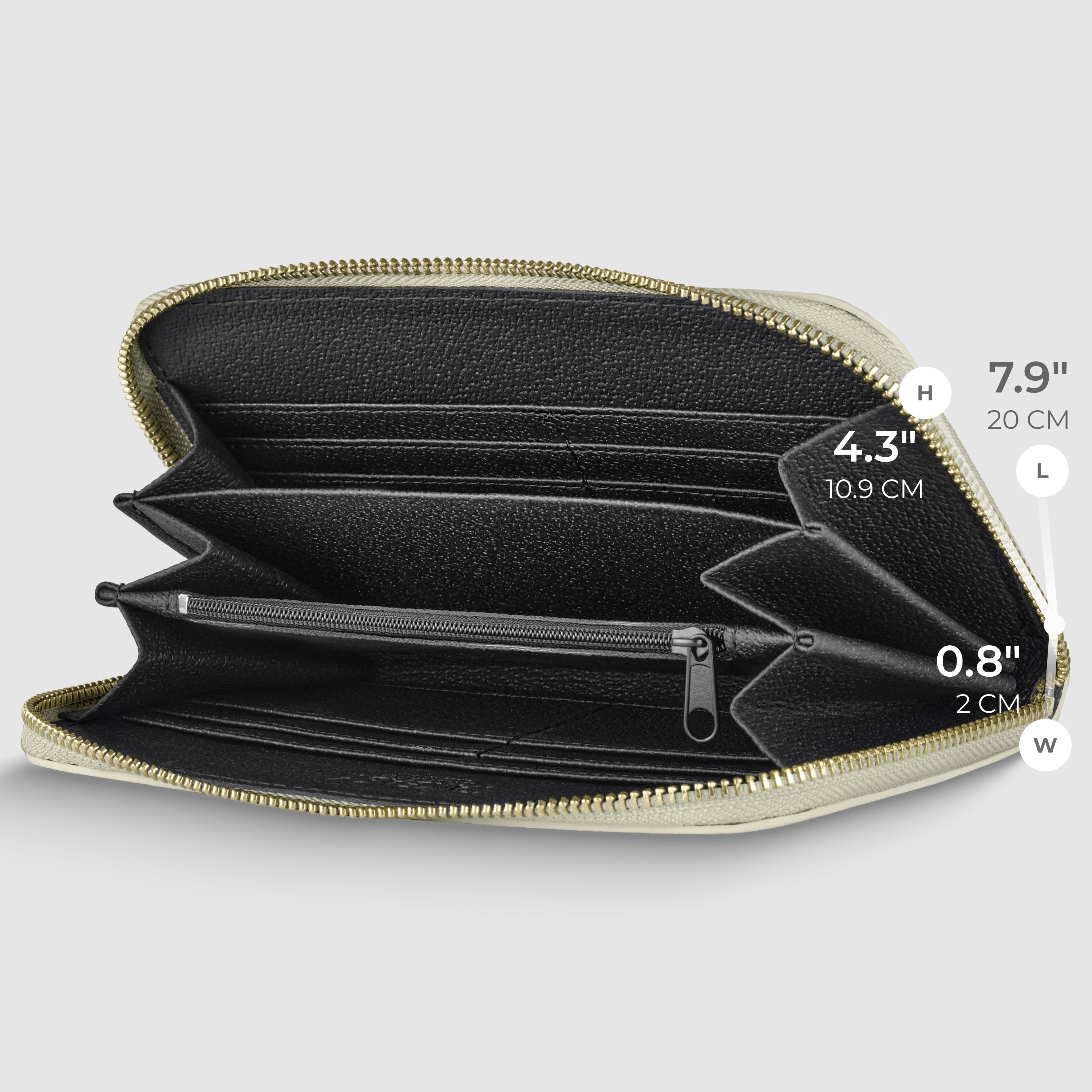 Italian Genuine Metallic Calf Leather Wallet 651088