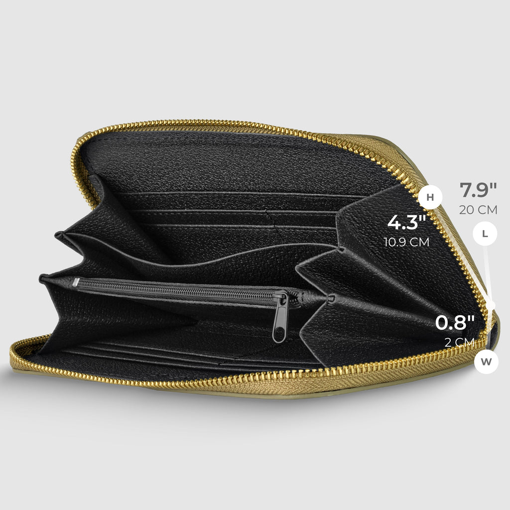 Italian Genuine Metallic Calf Leather Wallet 651088