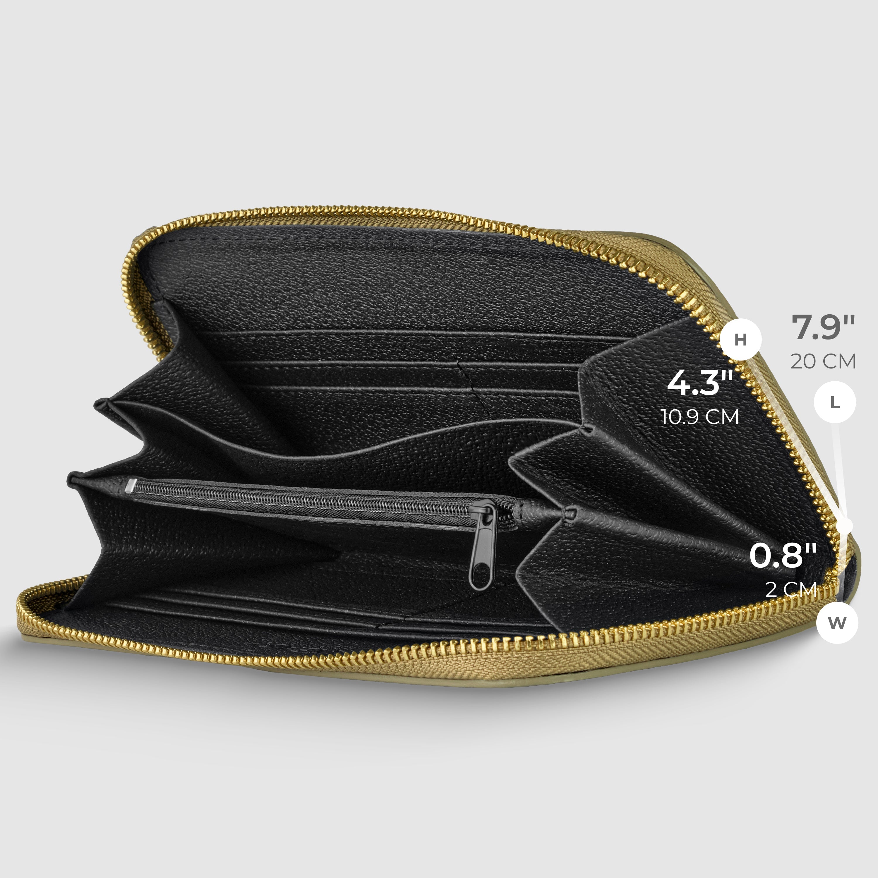 Italian Genuine Metallic Calf Leather Wallet 651088