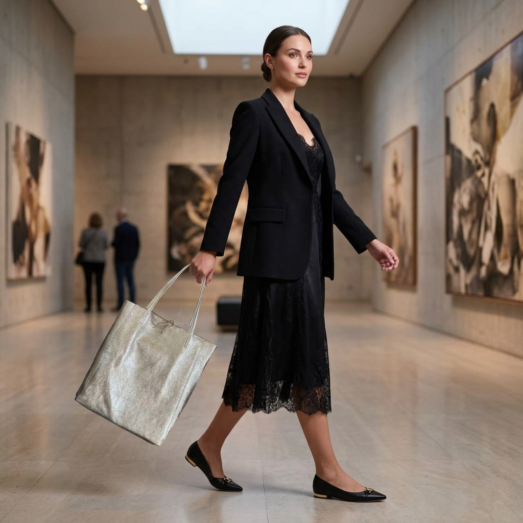 Italian Genuine Metallic Suede Tote Bag 201718