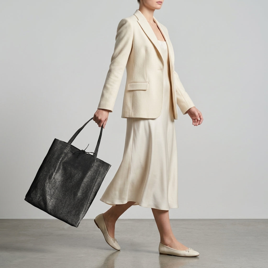 Italian Genuine Metallic Suede Tote Bag 201718