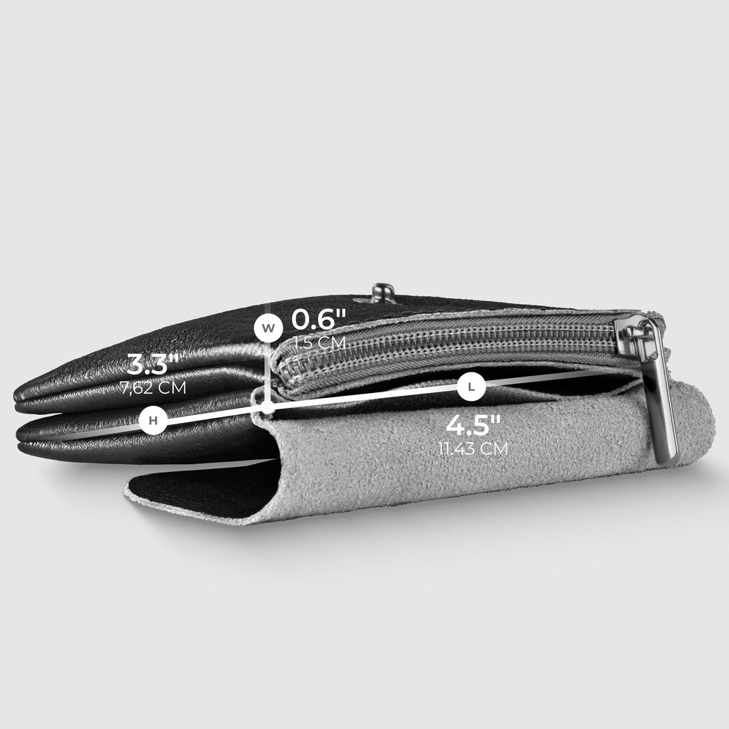 Italian Genuine Metallic Suede Wallet 000350