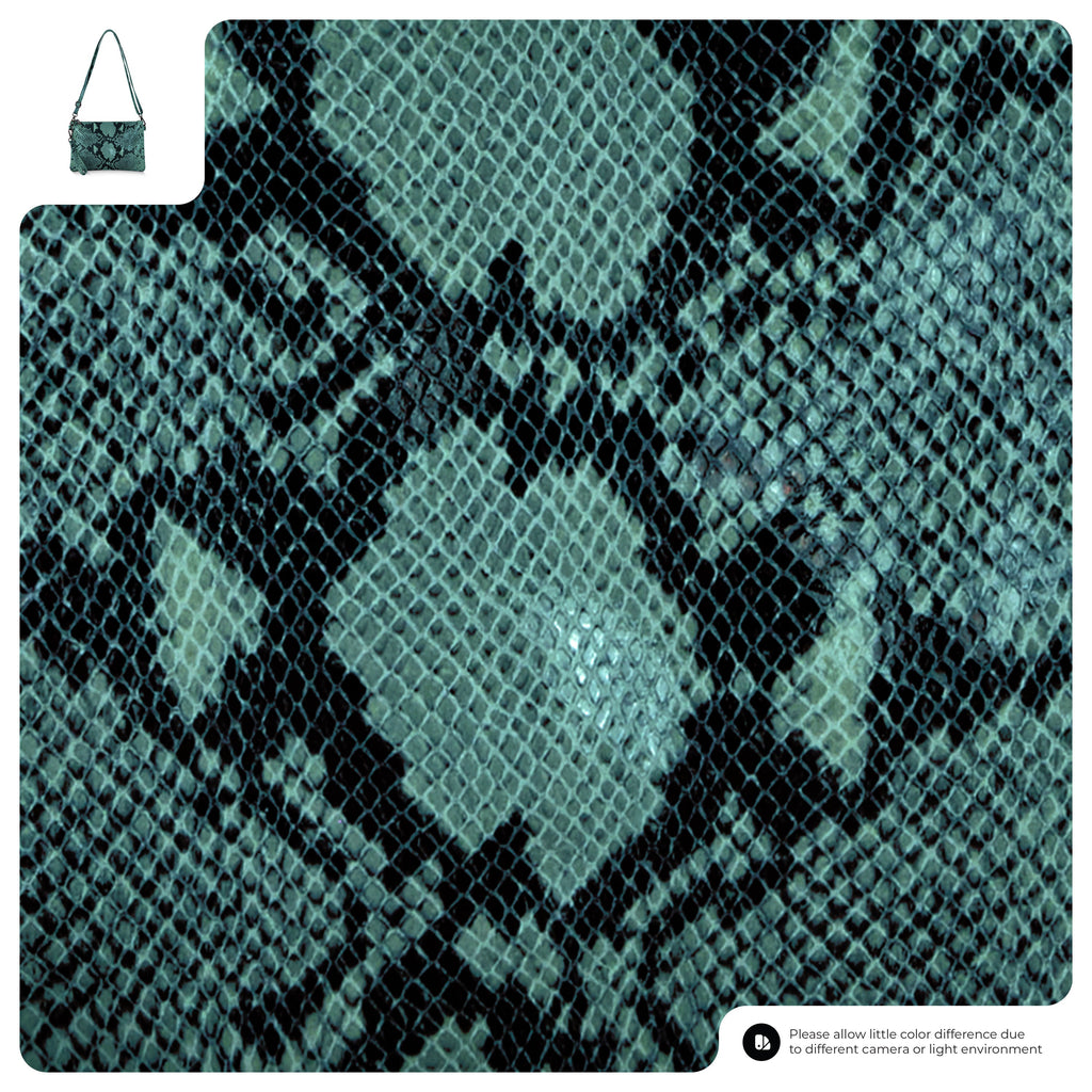 Italian Genuine Python-Print Suede Crossbody Bag 111301