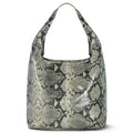Italian Genuine Python-Print Suede Hobo Bag 011943