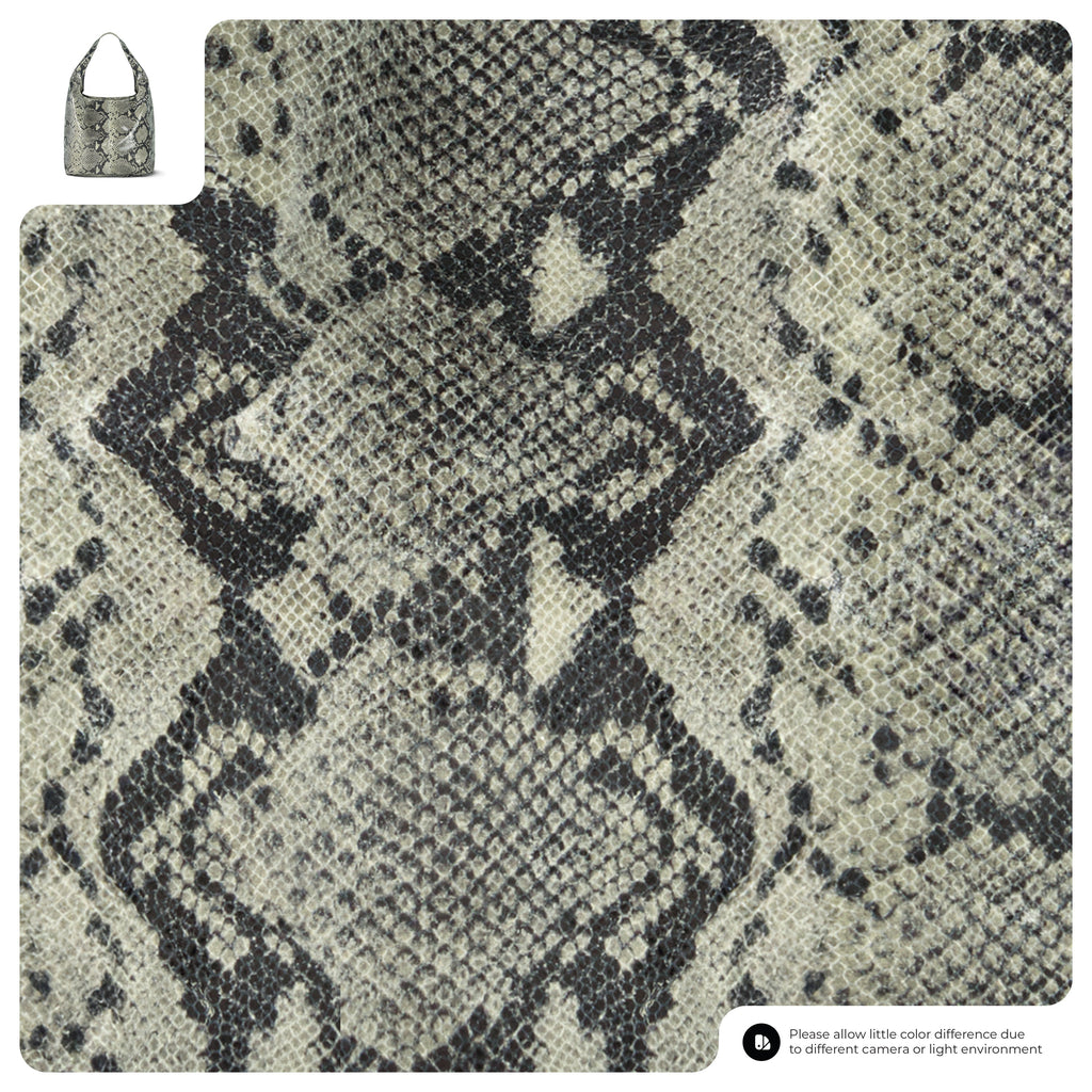Italian Genuine Python-Print Suede Hobo Bag 011943