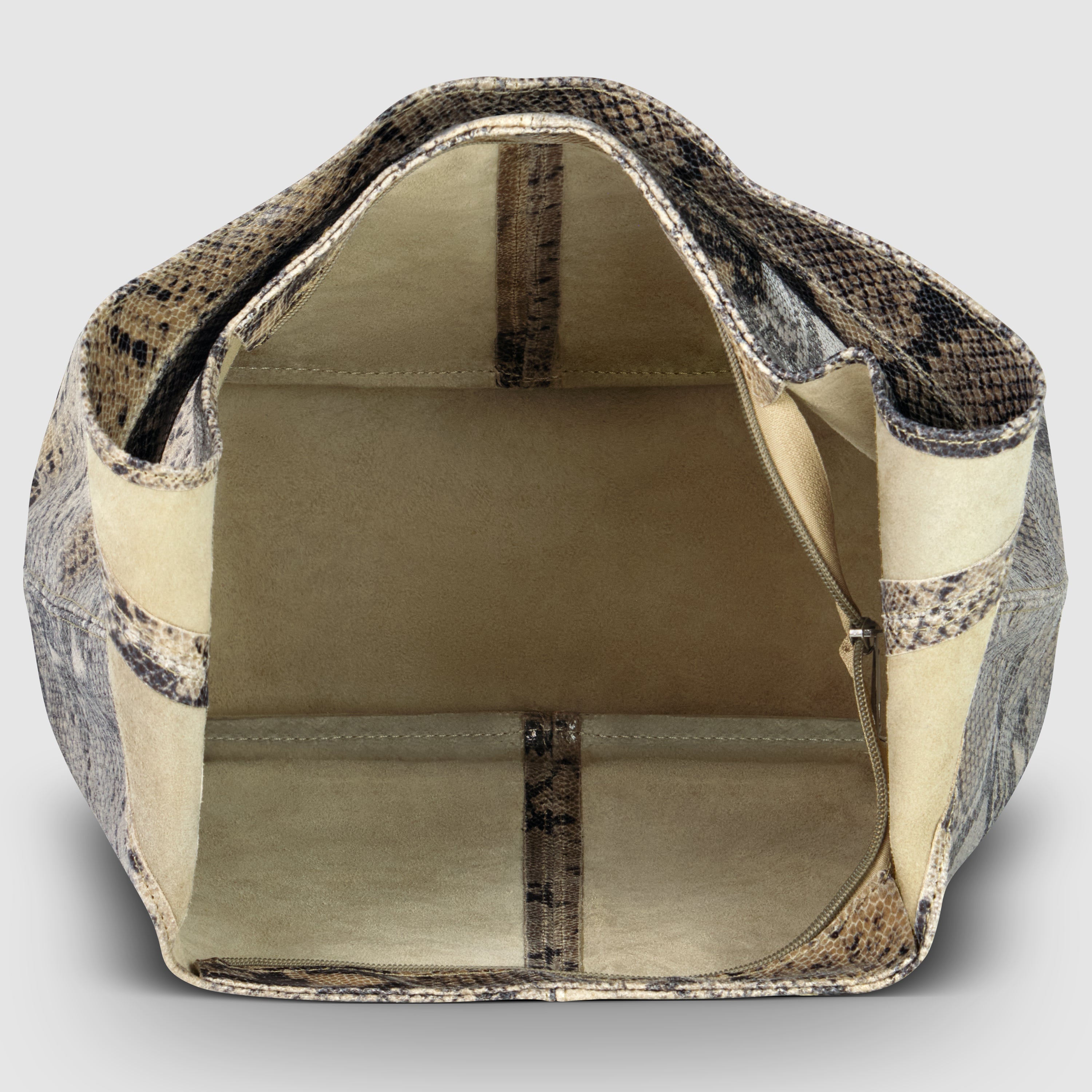 Italian Genuine Python-Print Suede Hobo Bag 011943