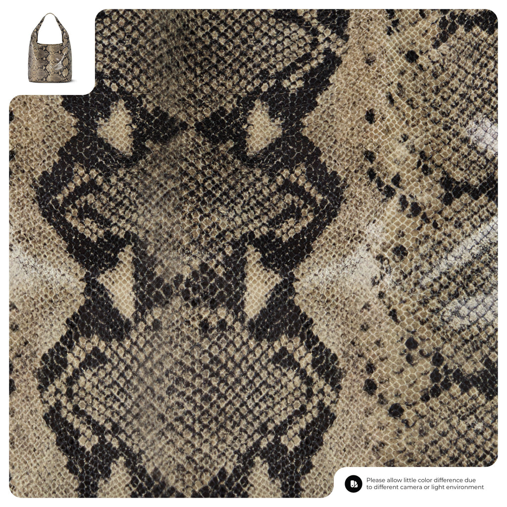 Italian Genuine Python-Print Suede Hobo Bag 011943