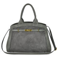 Italian Genuine Suede & Calf Leather Top-Handle Bag 333155