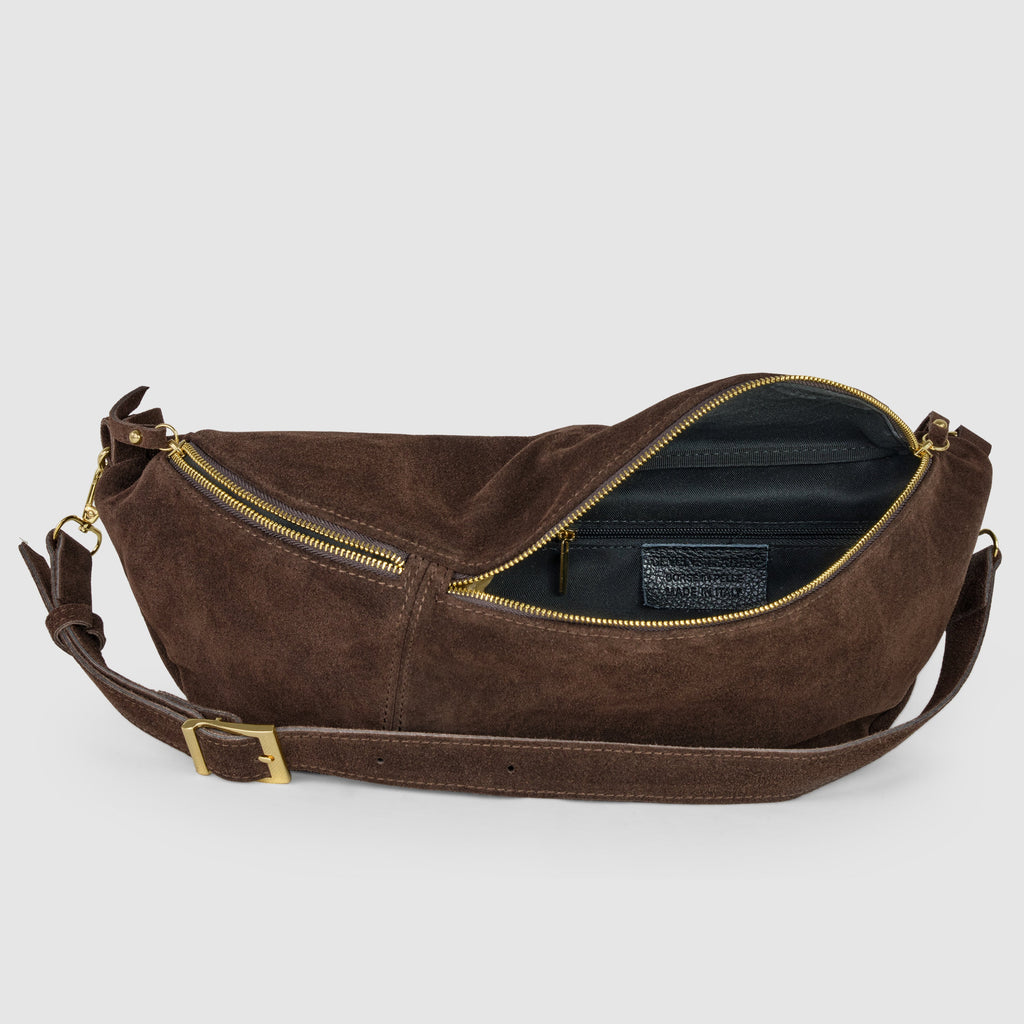 Italian Genuine Suede Crossbody Bag 211955