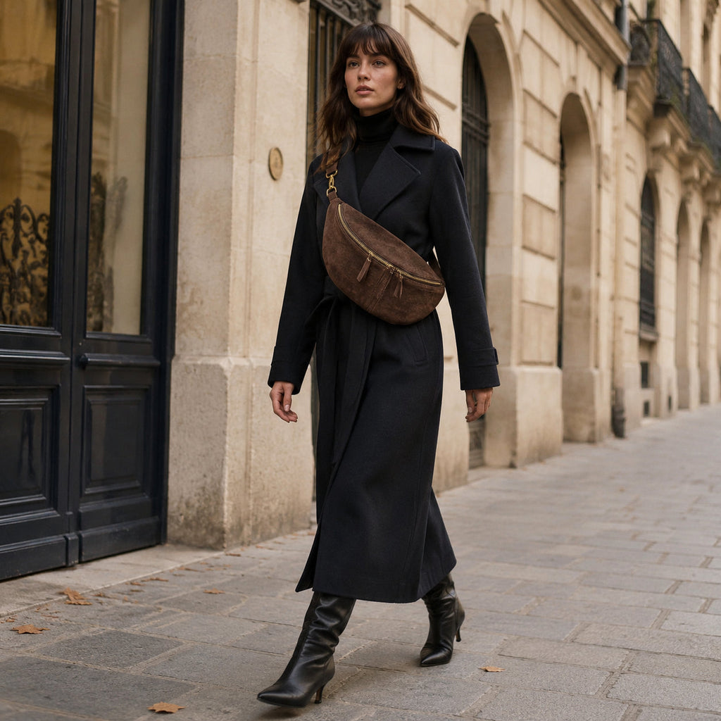 Italian Genuine Suede Crossbody Bag 211955
