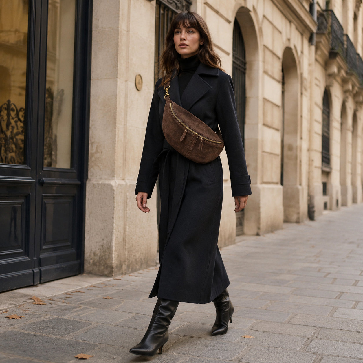 Italian Genuine Suede Crossbody Bag 211955