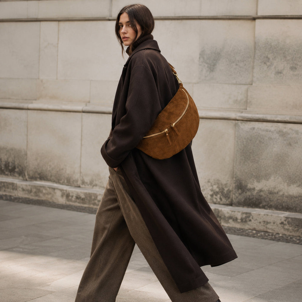 Italian Genuine Suede Crossbody Bag 211955