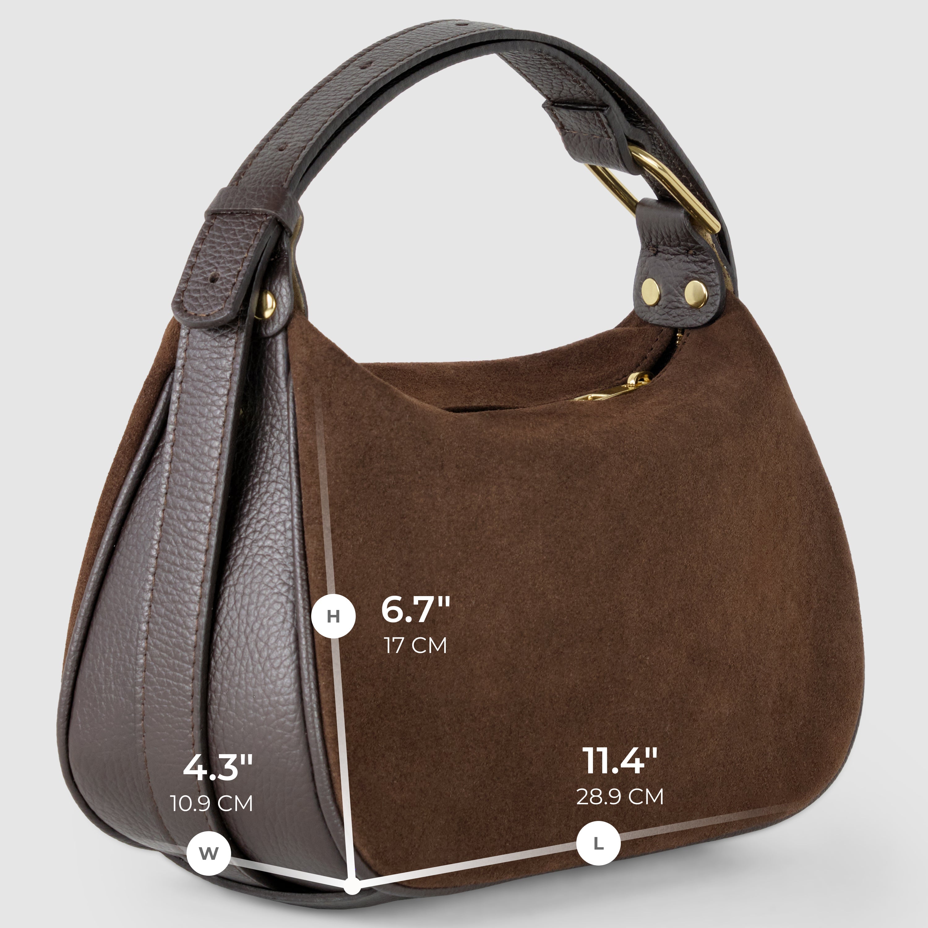 Italian Genuine Suede Crossbody Bag 242265
