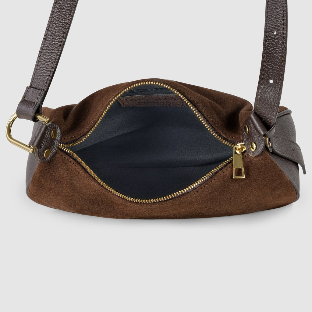 Italian Genuine Suede Crossbody Bag 242265