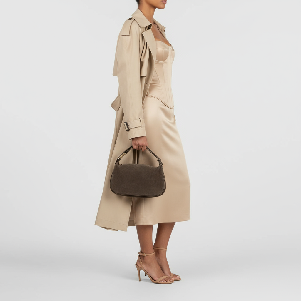 Italian Genuine Suede Crossbody Bag 242265