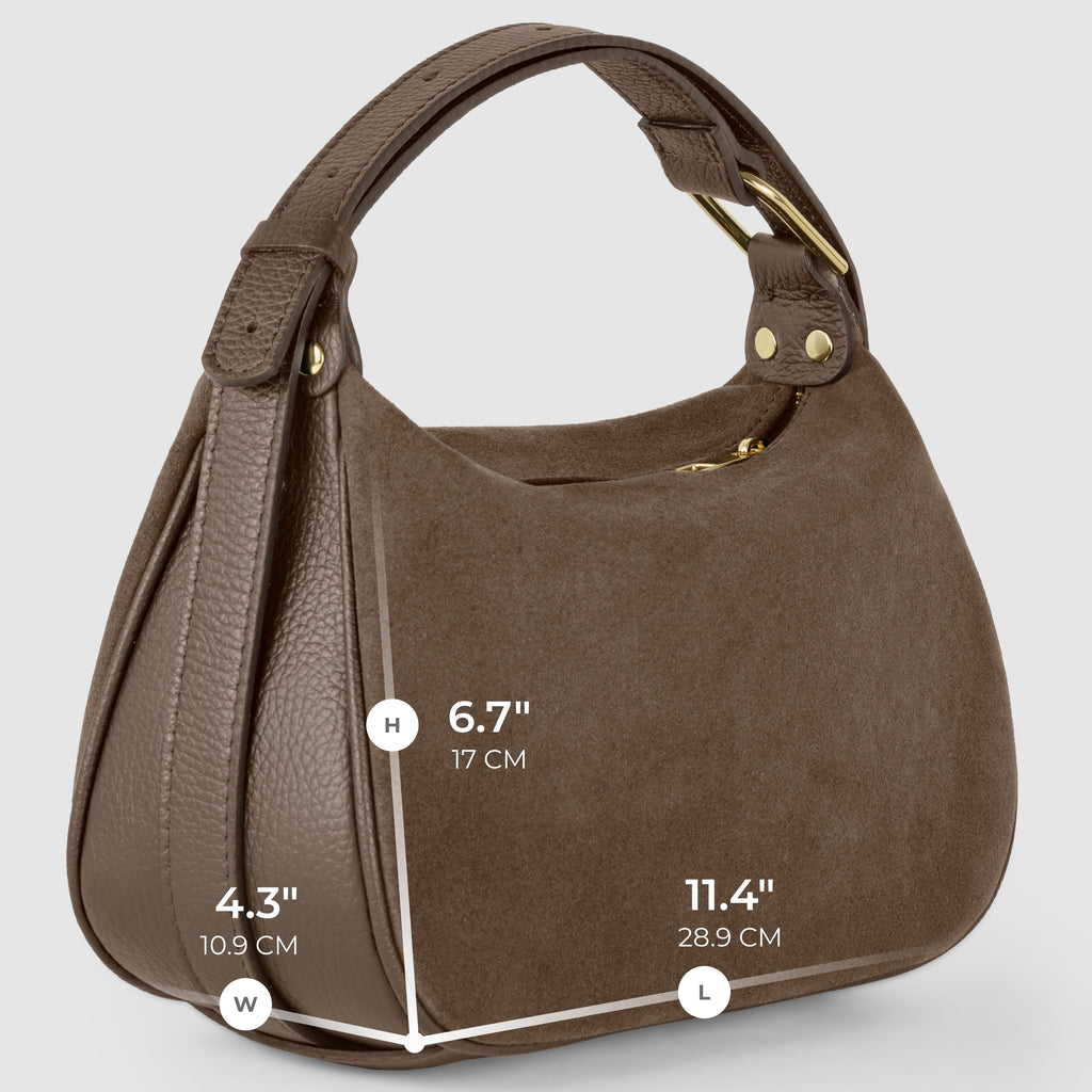 Italian Genuine Suede Crossbody Bag 242265