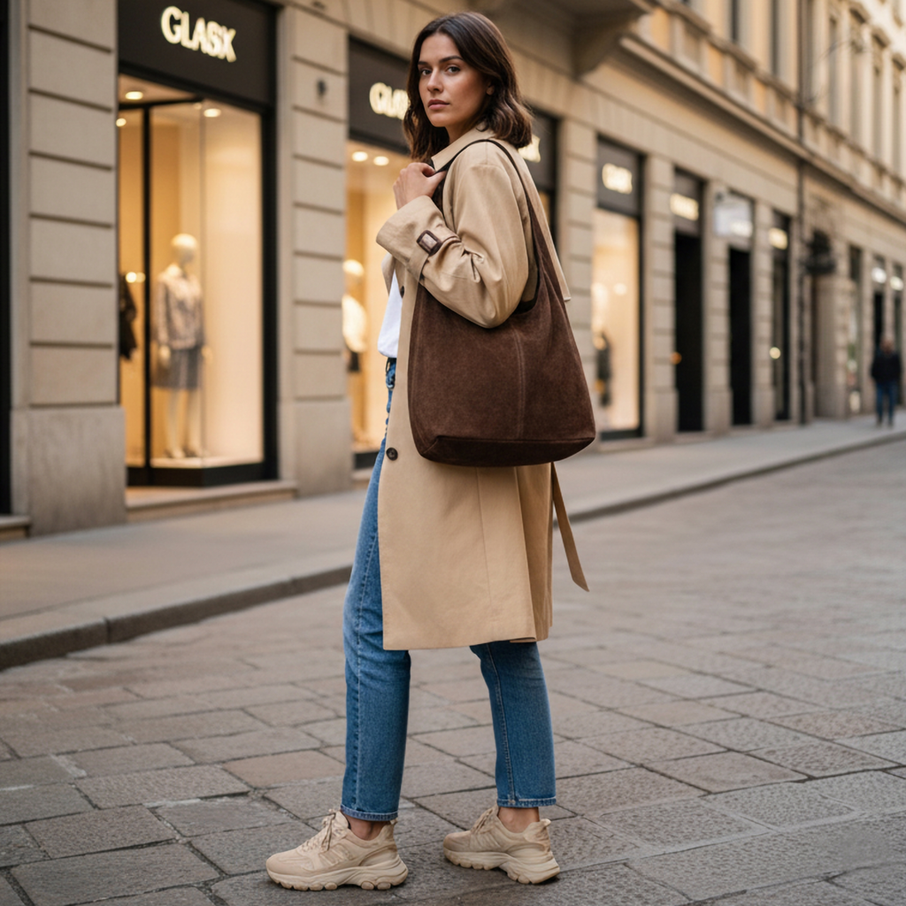 Italian Genuine Suede Hobo Bag 011943