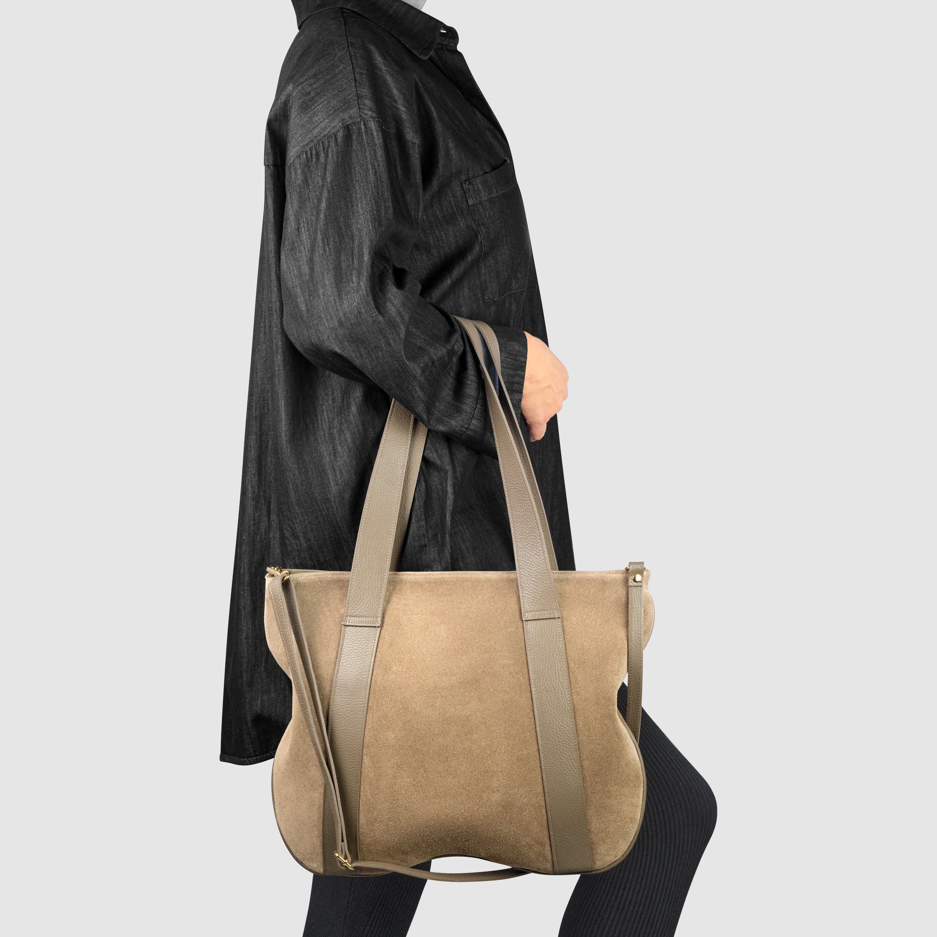 Italian Genuine Suede Tote Bag 282613