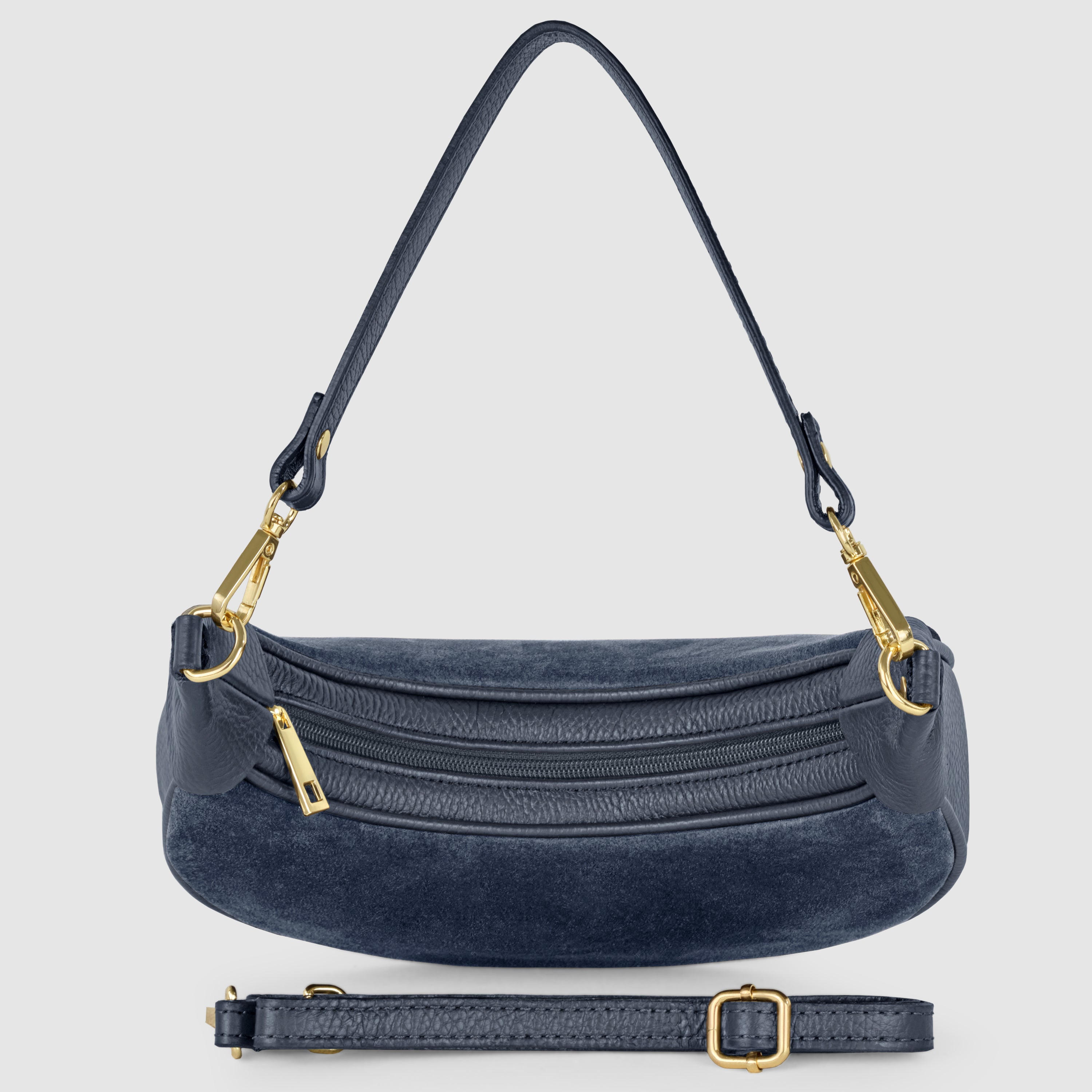 Italian Genuine Suede & Calf Leather Shoulder Bag 222024