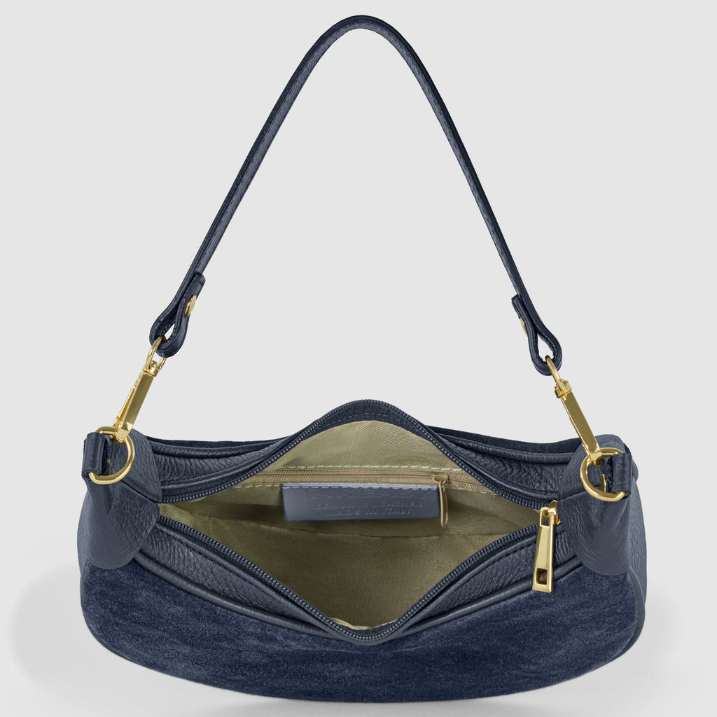 Italian Genuine Suede & Calf Leather Shoulder Bag 222024