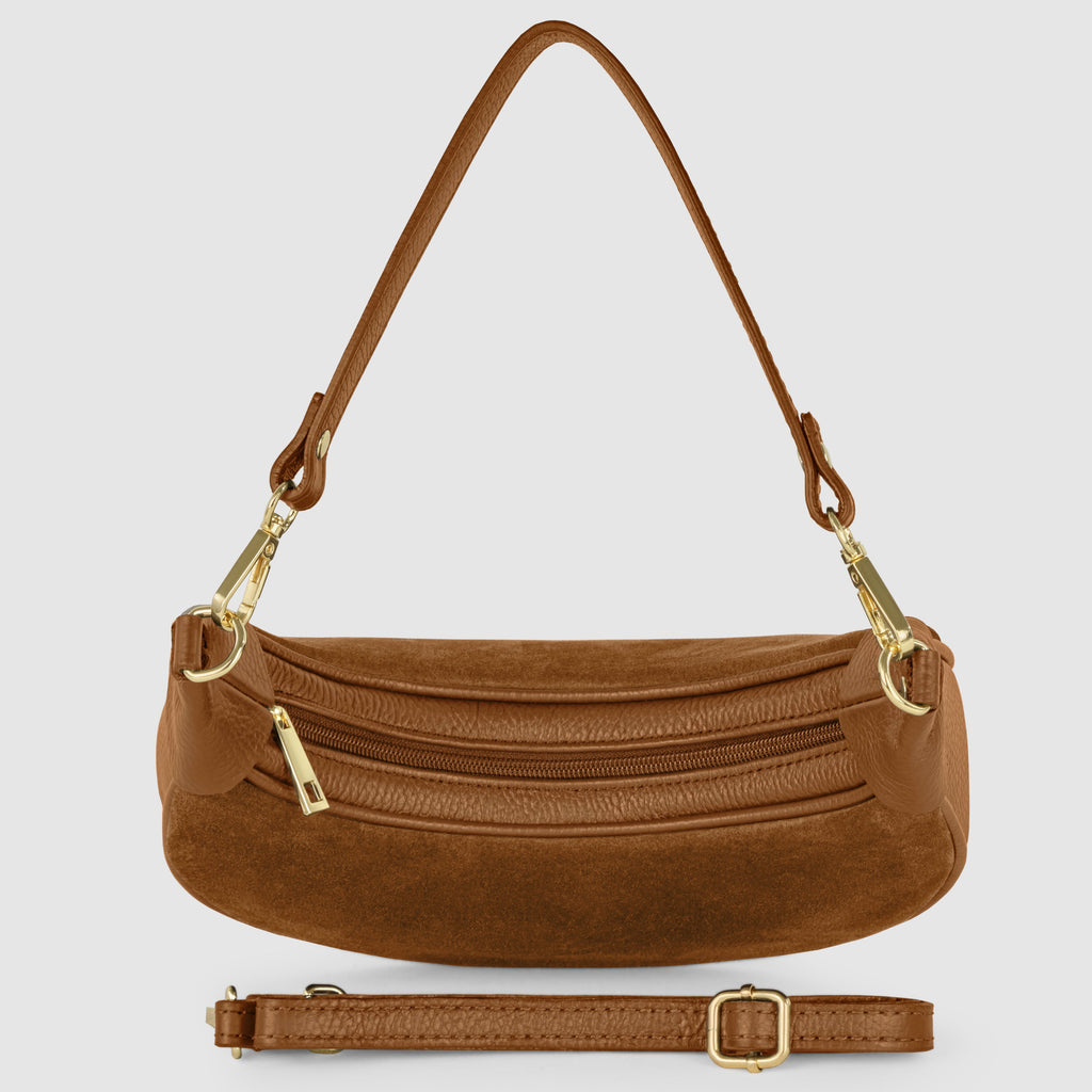 Italian Genuine Suede & Calf Leather Shoulder Bag 222024
