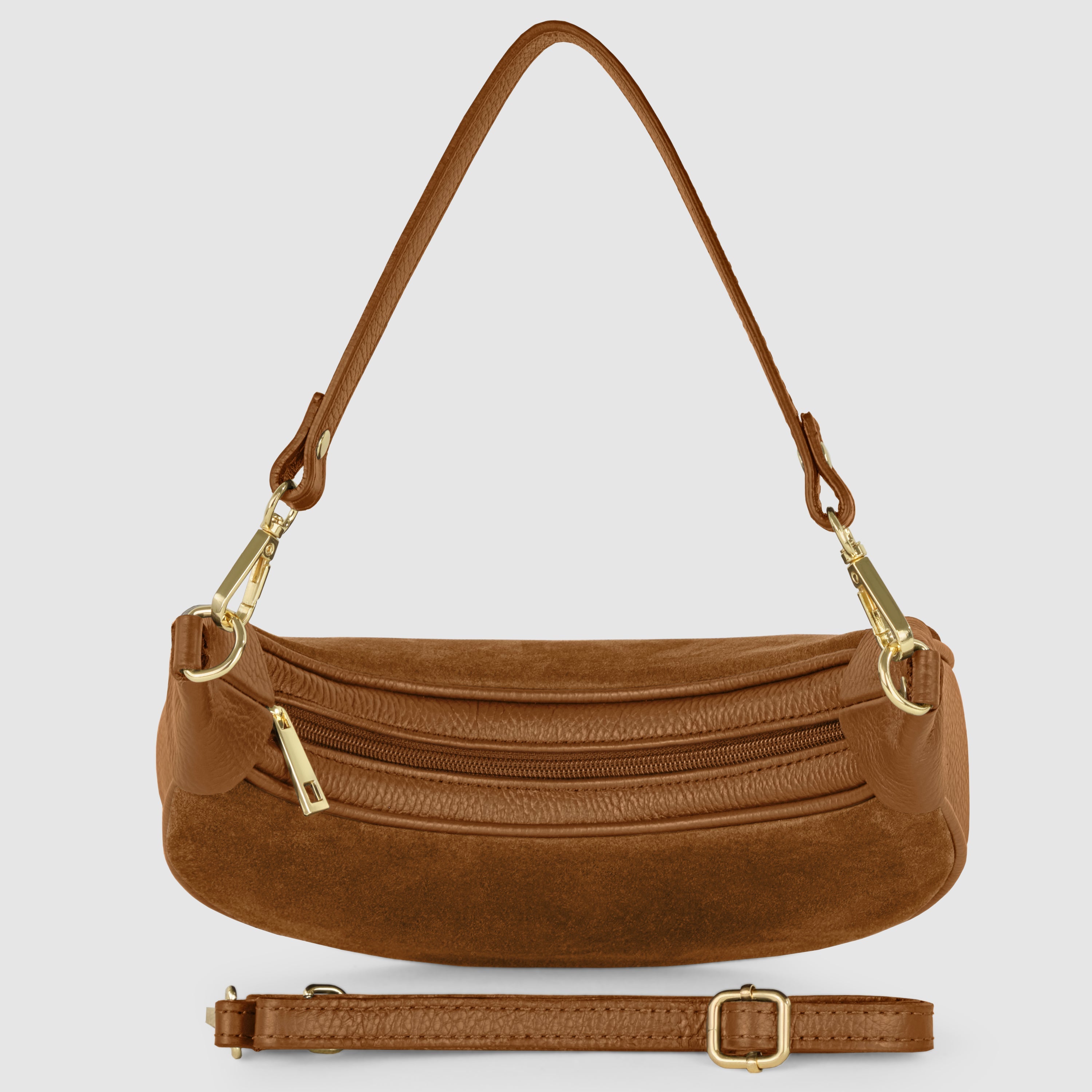 Italian Genuine Suede & Calf Leather Shoulder Bag 222024