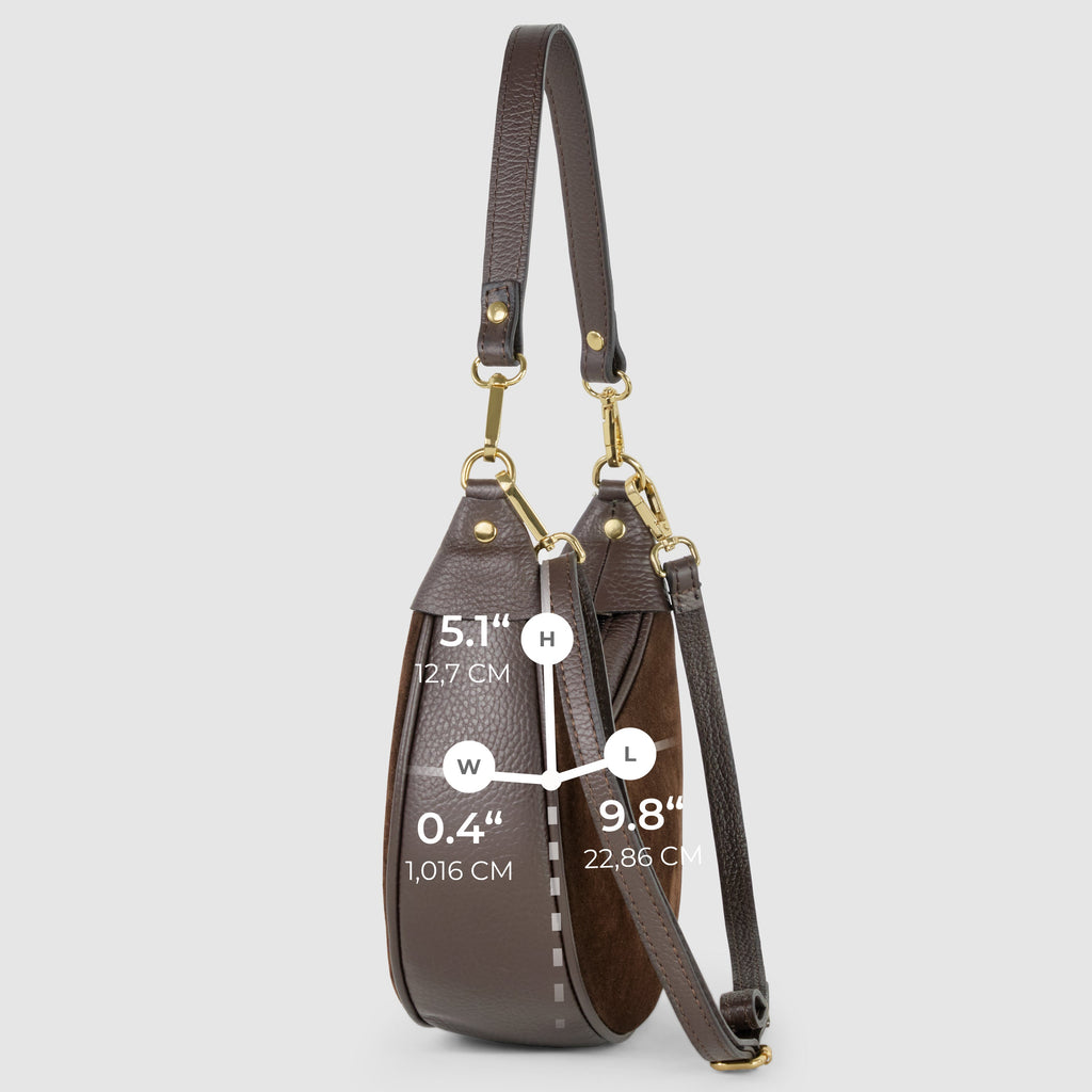 Italian Genuine Suede & Calf Leather Shoulder Bag 222024
