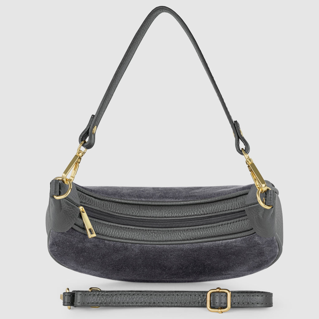 Italian Genuine Suede & Calf Leather Shoulder Bag 222024