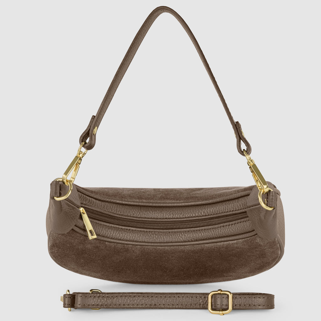 Italian Genuine Suede & Calf Leather Shoulder Bag 222024