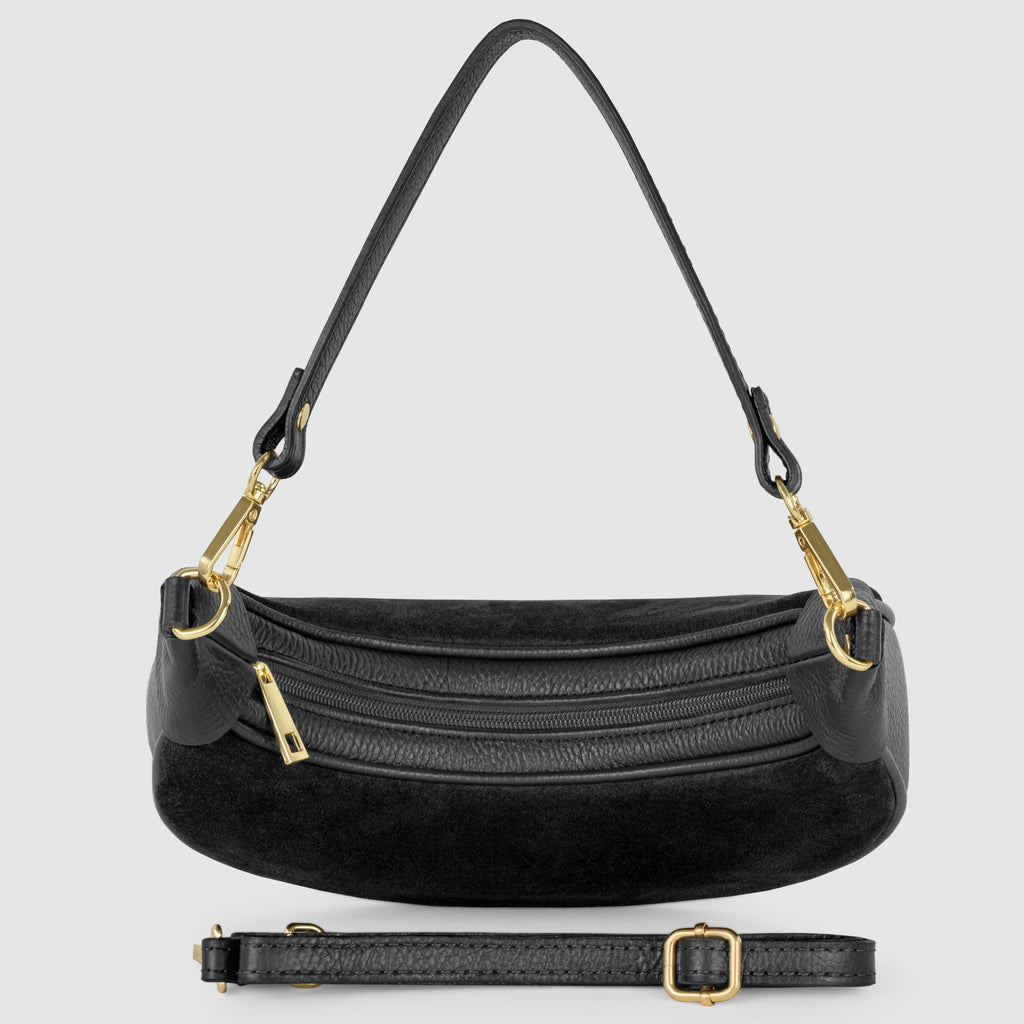 Italian Genuine Suede & Calf Leather Shoulder Bag 222024