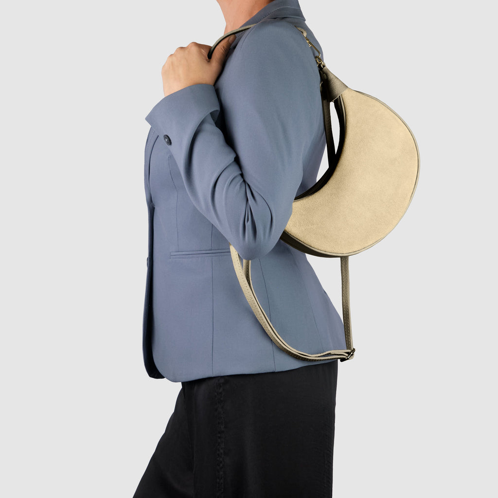 Italian Genuine Suede & Calf Leather Shoulder Bag 222024