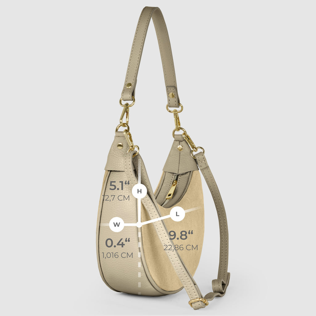 Italian Genuine Suede & Calf Leather Shoulder Bag 222024