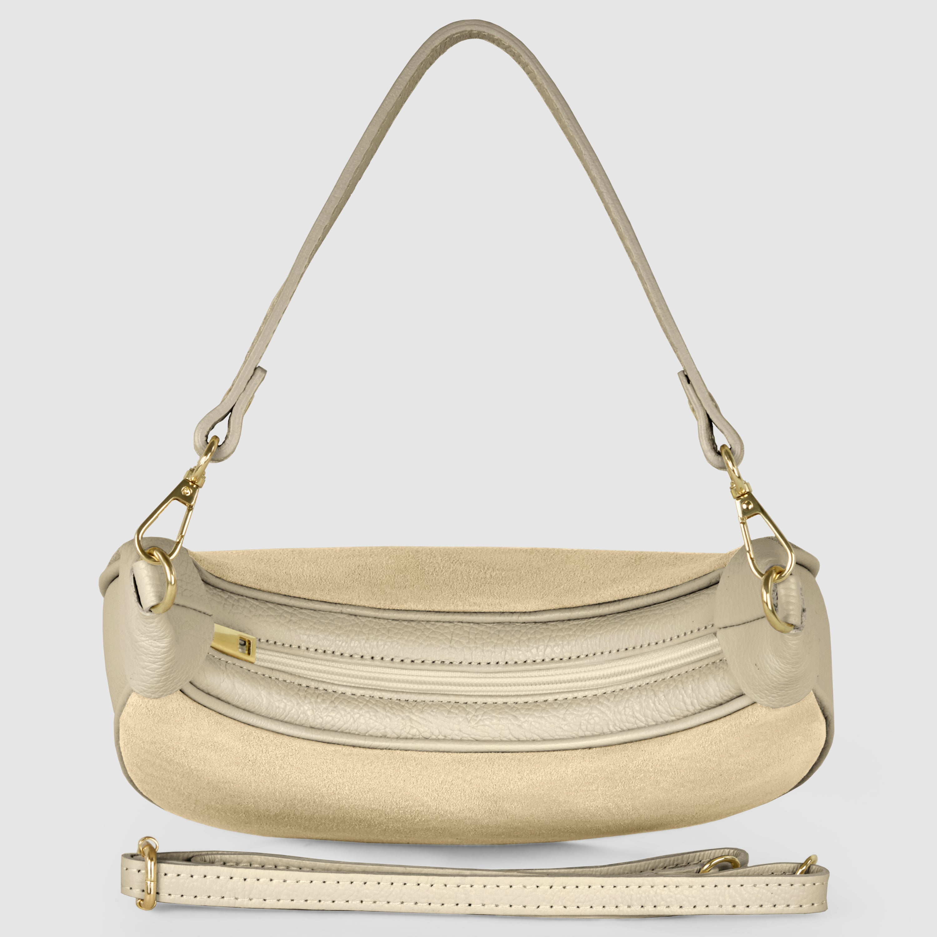 Italian Genuine Suede & Calf Leather Shoulder Bag 222024