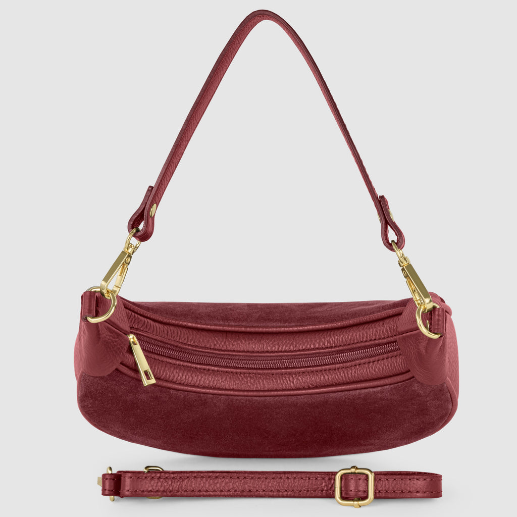 Italian Genuine Suede & Calf Leather Shoulder Bag 222024