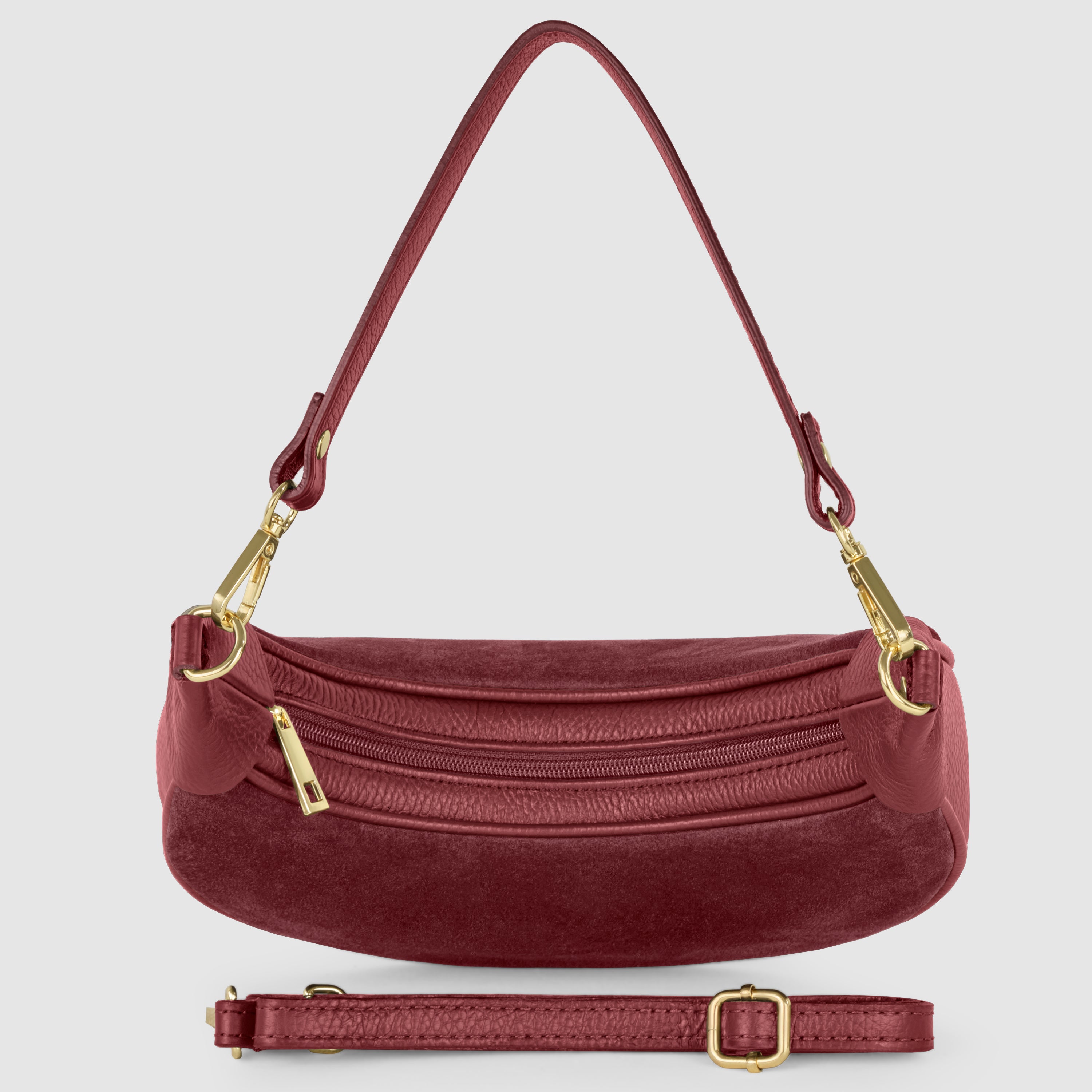 Italian Genuine Suede & Calf Leather Shoulder Bag 222024