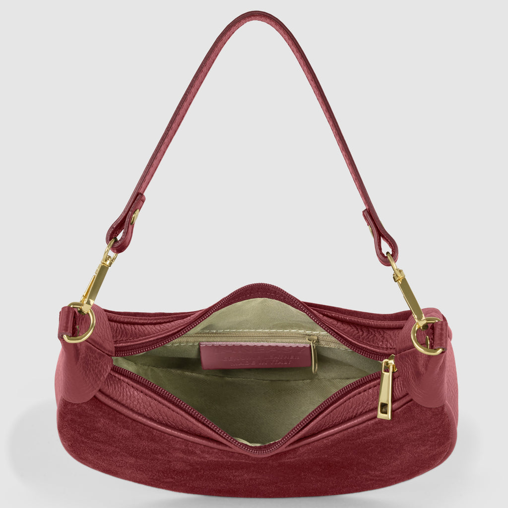 Italian Genuine Suede & Calf Leather Shoulder Bag 222024