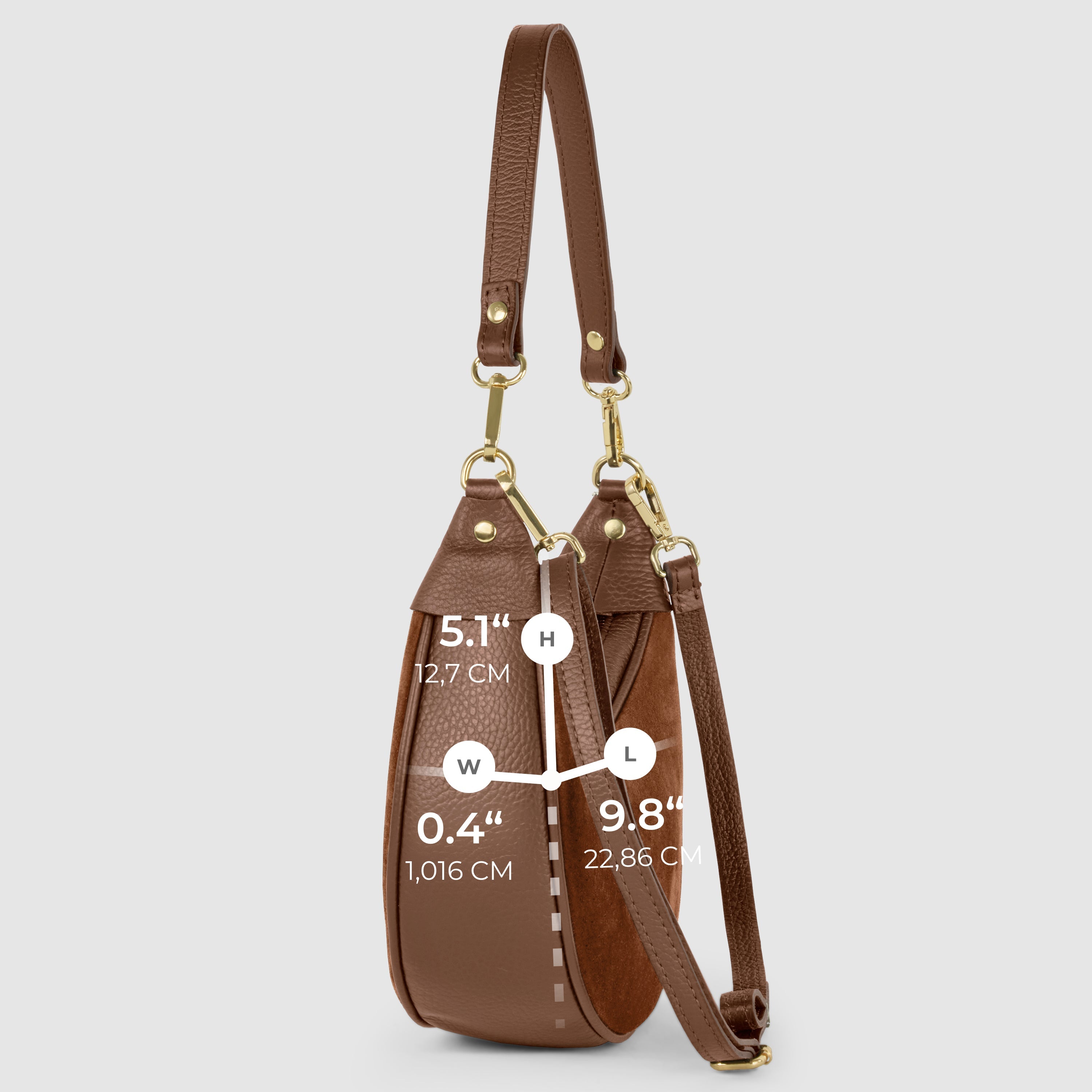 Italian Genuine Suede & Calf Leather Shoulder Bag 222024