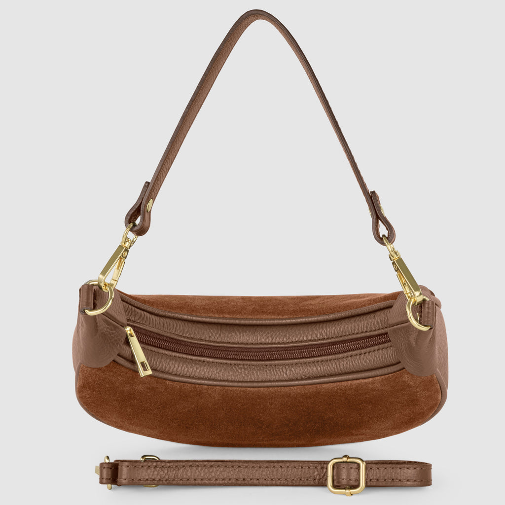 Italian Genuine Suede & Calf Leather Shoulder Bag 222024