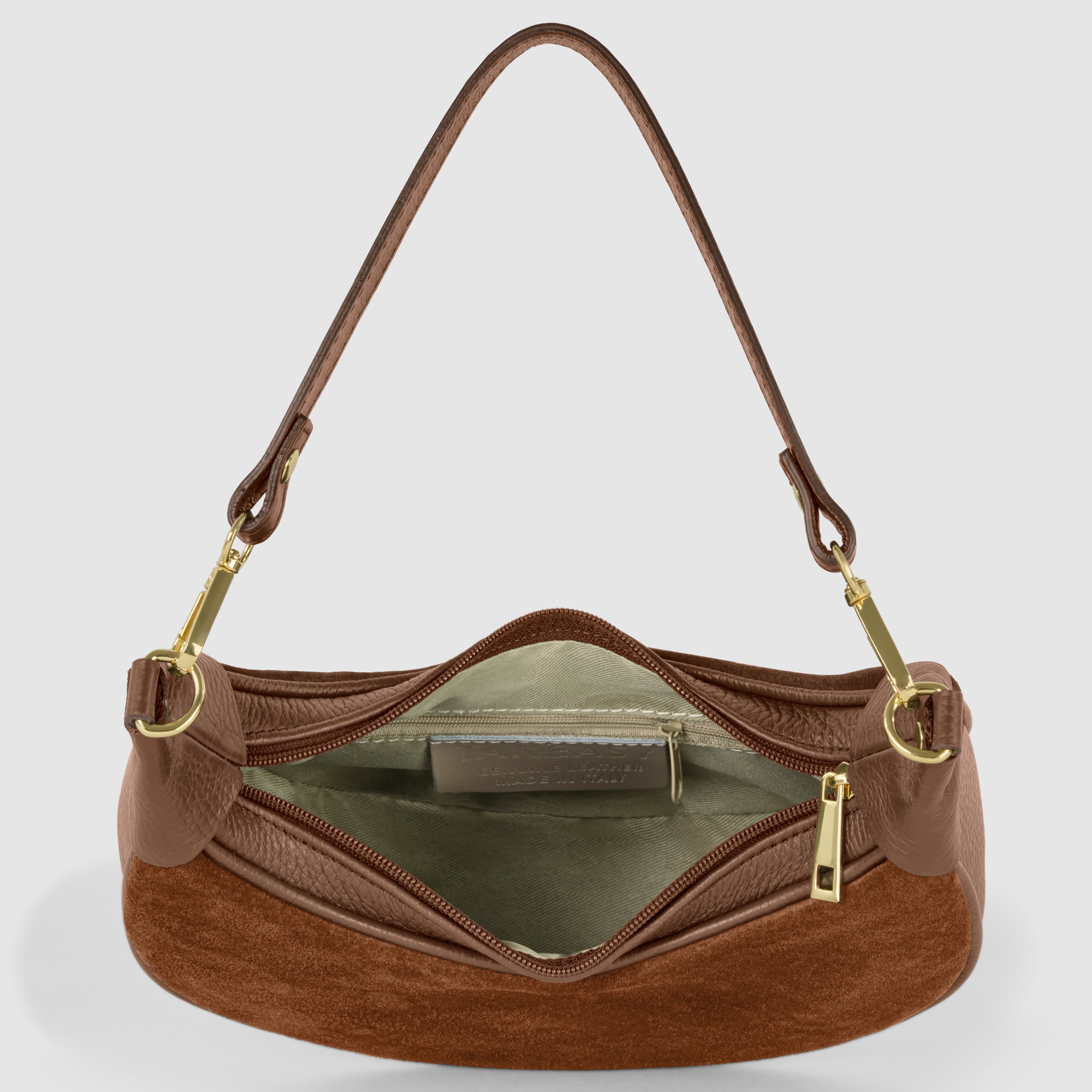 Italian Genuine Suede & Calf Leather Shoulder Bag 222024