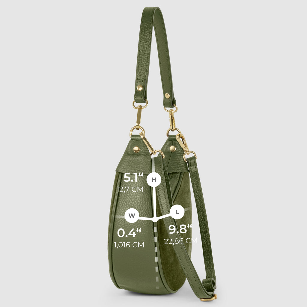 Italian Genuine Suede & Calf Leather Shoulder Bag 222024