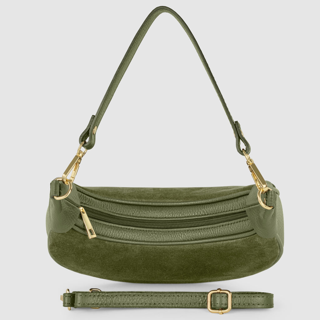 Italian Genuine Suede & Calf Leather Shoulder Bag 222024