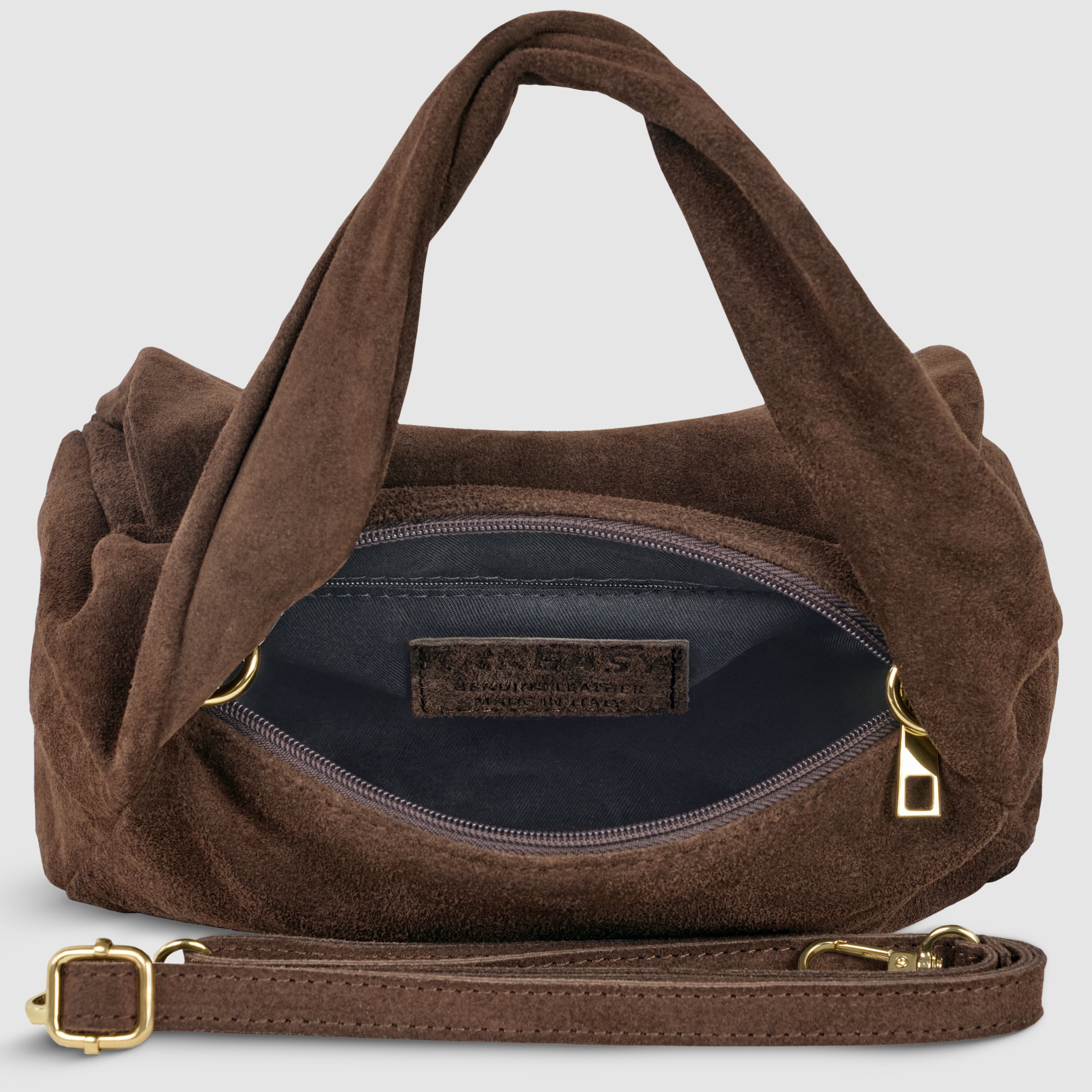 Italian Genuine Suede Top-Handle Bag 262495