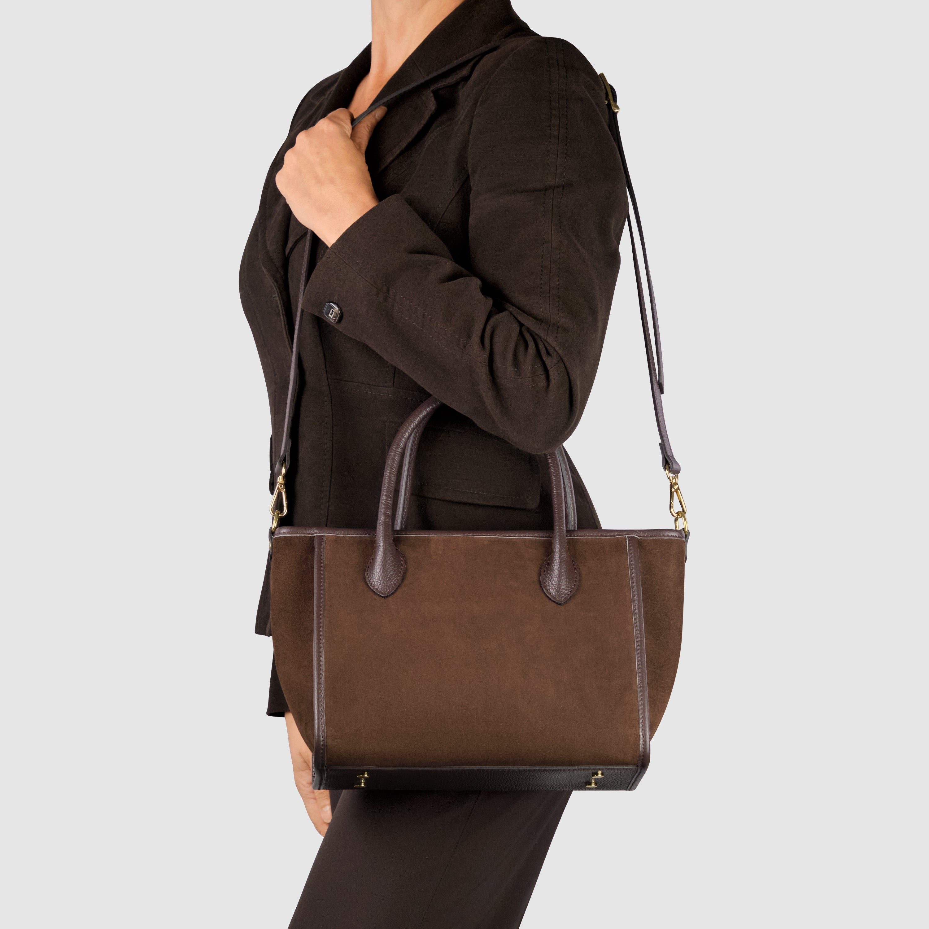 Italian Genuine Suede Top-Handle Bag 292711